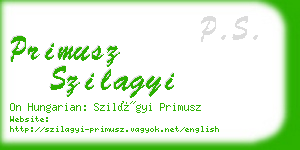 primusz szilagyi business card